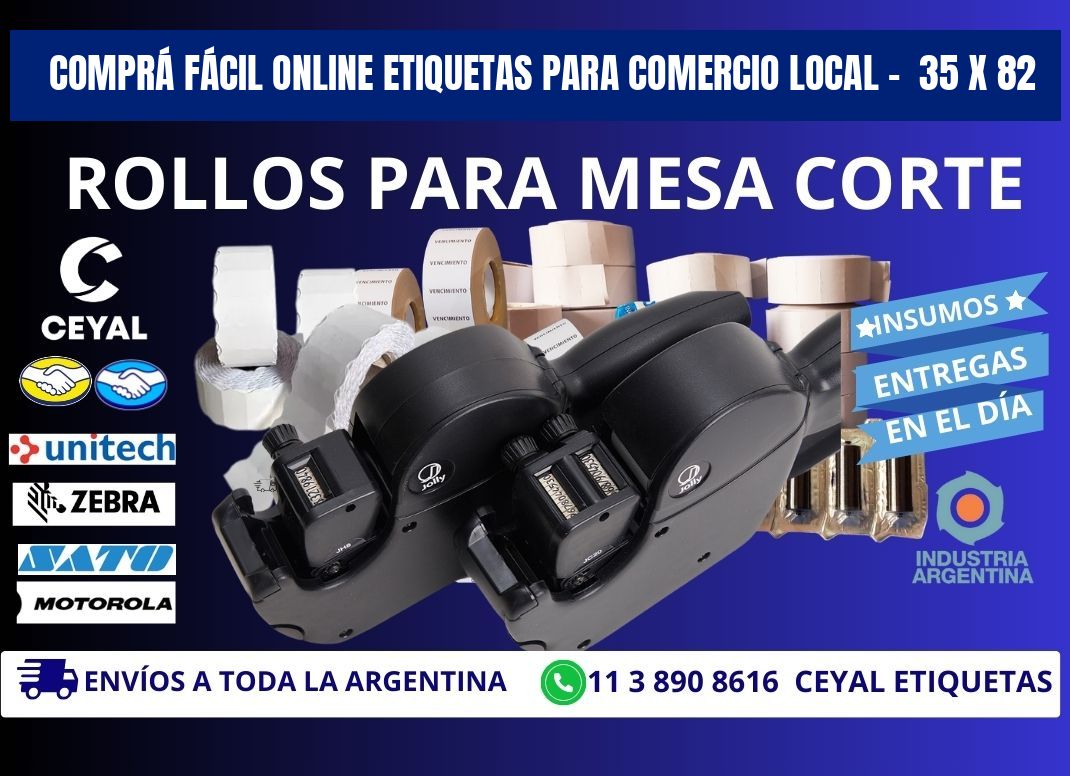 COMPRÁ FÁCIL ONLINE ETIQUETAS PARA COMERCIO LOCAL –  35 x 82