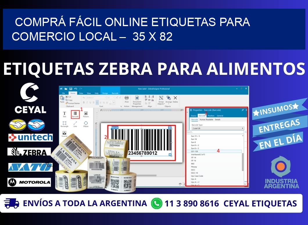 COMPRÁ FÁCIL ONLINE ETIQUETAS PARA COMERCIO LOCAL –  35 x 82