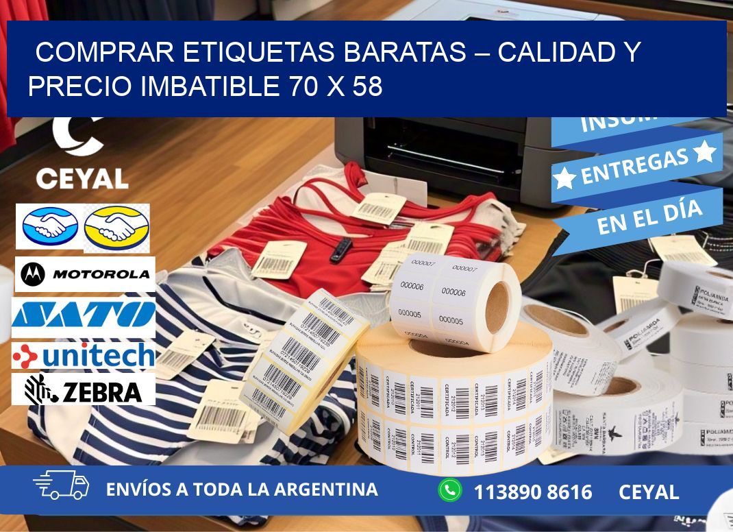 COMPRAR ETIQUETAS BARATAS – CALIDAD Y PRECIO IMBATIBLE 70 x 58