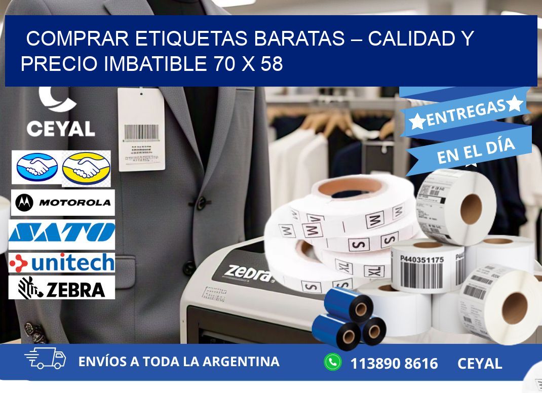 COMPRAR ETIQUETAS BARATAS – CALIDAD Y PRECIO IMBATIBLE 70 x 58