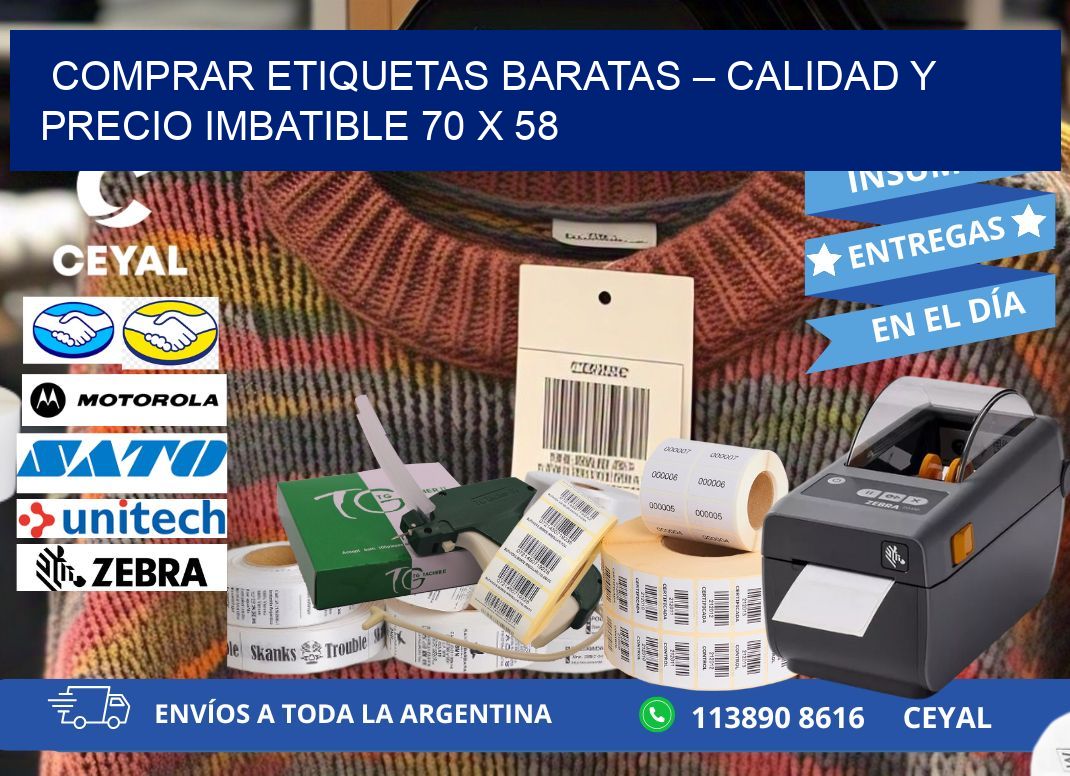 COMPRAR ETIQUETAS BARATAS – CALIDAD Y PRECIO IMBATIBLE 70 x 58