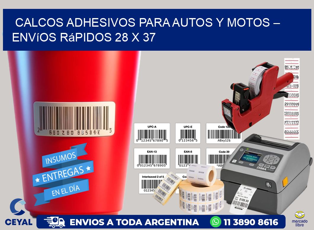 Calcos Adhesivos para Autos y Motos – Envíos Rápidos 28 x 37