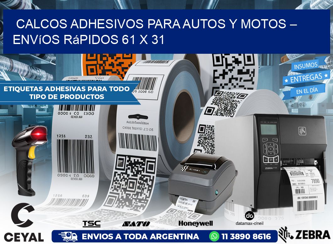 Calcos Adhesivos para Autos y Motos – Envíos Rápidos 61 x 31