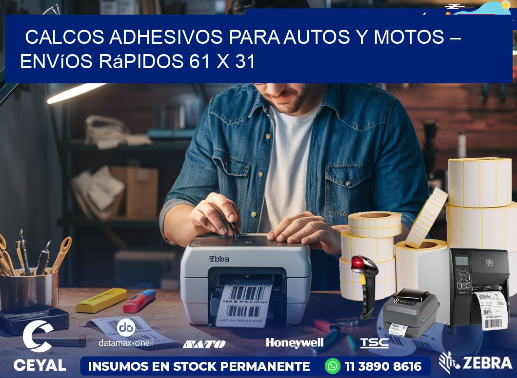 Calcos Adhesivos para Autos y Motos – Envíos Rápidos 61 x 31