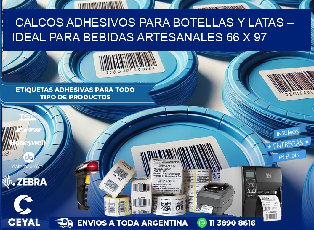 Calcos Adhesivos para Botellas y Latas – Ideal para Bebidas Artesanales 66 x 97