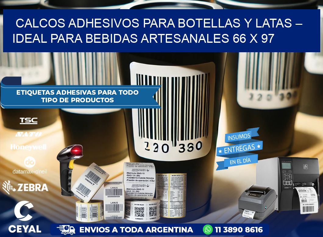 Calcos Adhesivos para Botellas y Latas – Ideal para Bebidas Artesanales 66 x 97