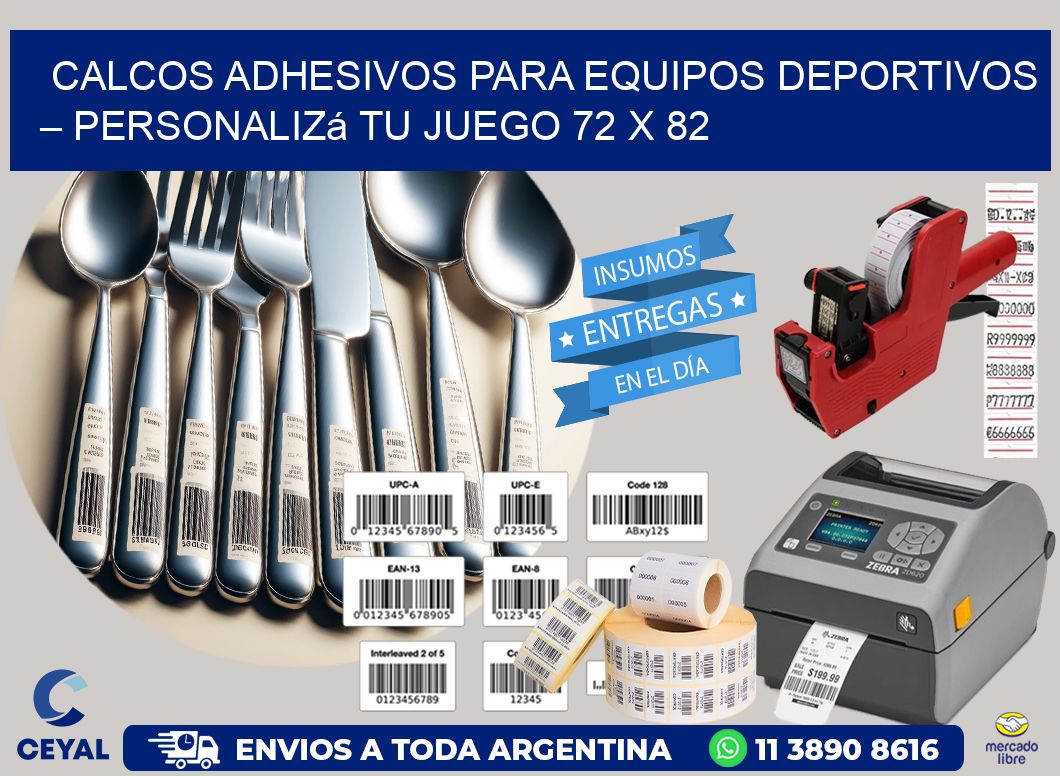 Calcos Adhesivos para Equipos Deportivos – Personalizá Tu Juego 72 x 82