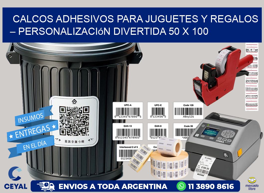 Calcos Adhesivos para Juguetes y Regalos – Personalización Divertida 50 x 100