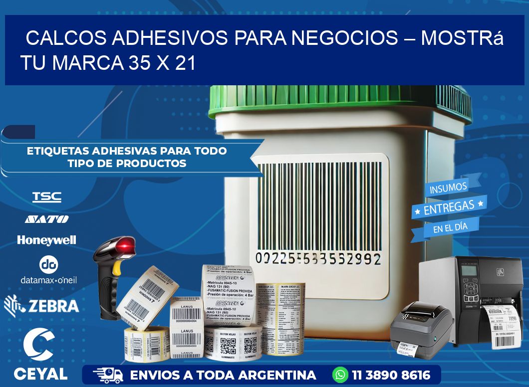 Calcos Adhesivos para Negocios – Mostrá Tu Marca 35 x 21