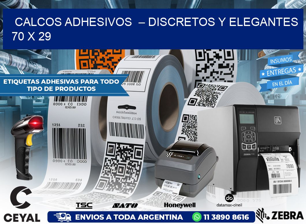 Calcos Adhesivos  – Discretos y Elegantes 70 x 29