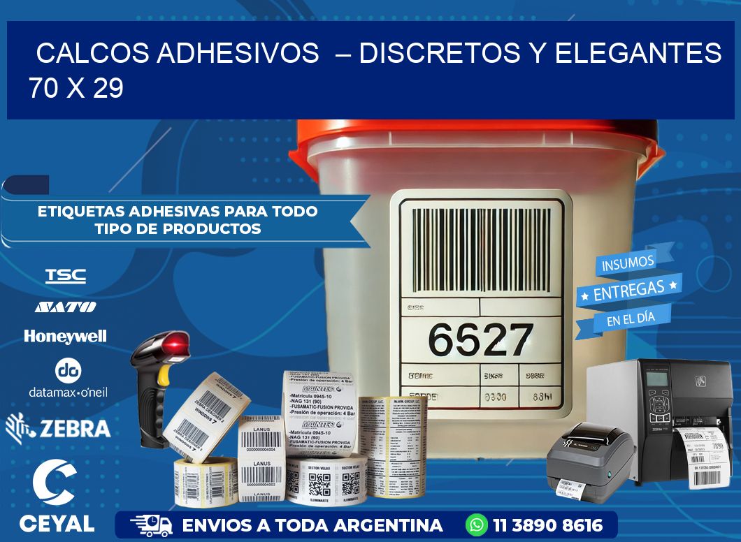 Calcos Adhesivos  – Discretos y Elegantes 70 x 29