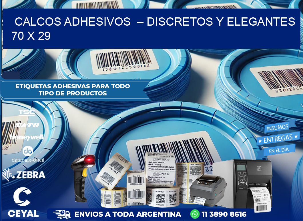 Calcos Adhesivos  – Discretos y Elegantes 70 x 29