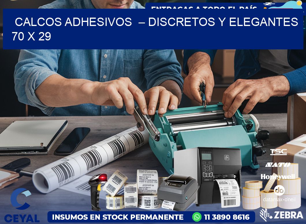 Calcos Adhesivos  – Discretos y Elegantes 70 x 29