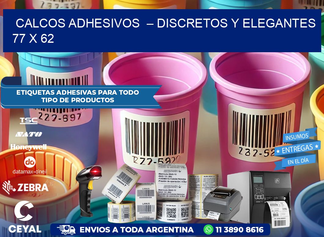 Calcos Adhesivos  – Discretos y Elegantes 77 x 62