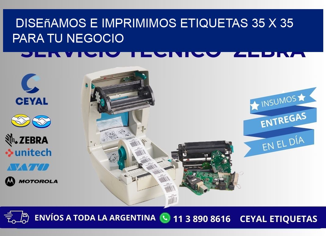 Diseñamos e Imprimimos Etiquetas 35 x 35 para tu Negocio