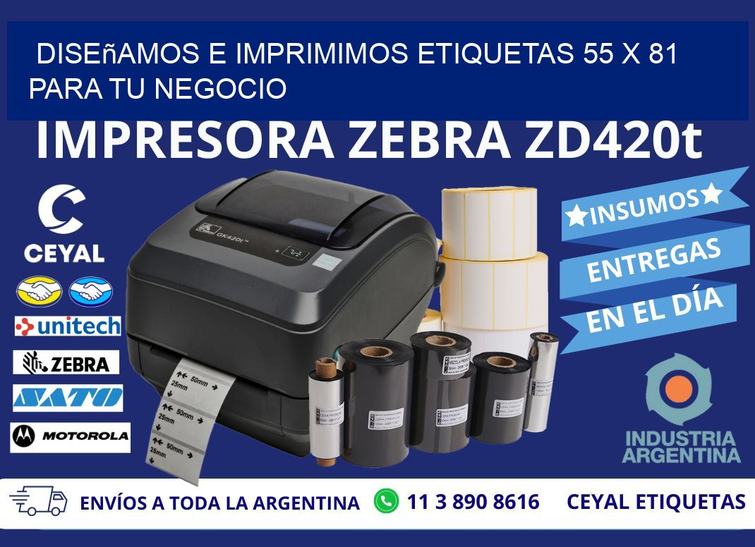 Diseñamos e Imprimimos Etiquetas 55 x 81 para tu Negocio