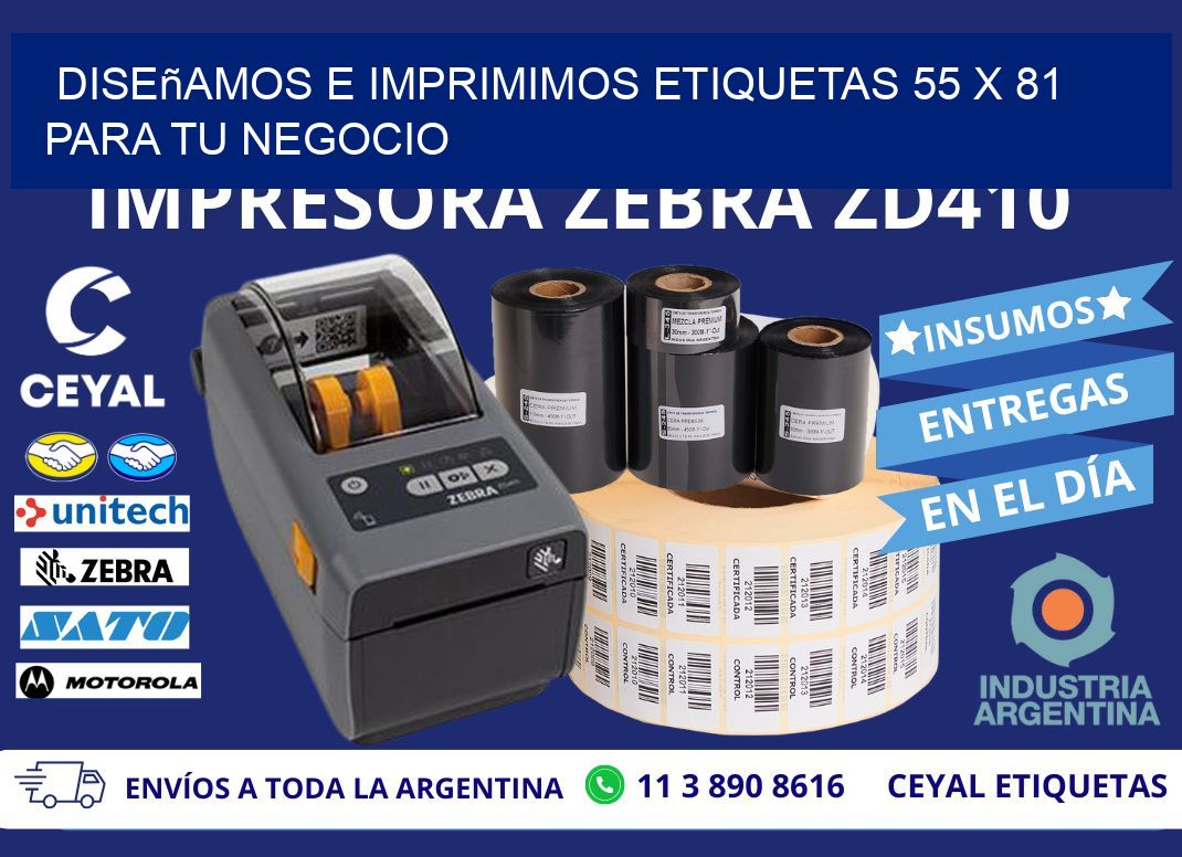 Diseñamos e Imprimimos Etiquetas 55 x 81 para tu Negocio