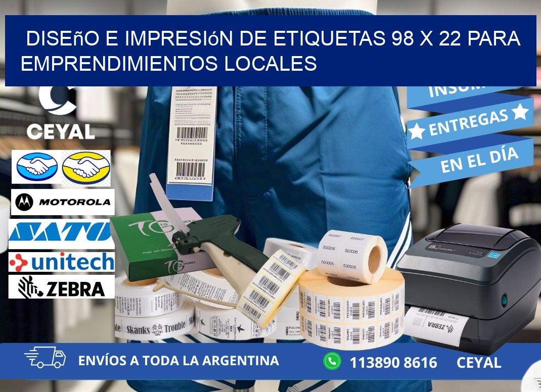 Diseño e Impresión de Etiquetas 98 x 22 para Emprendimientos Locales