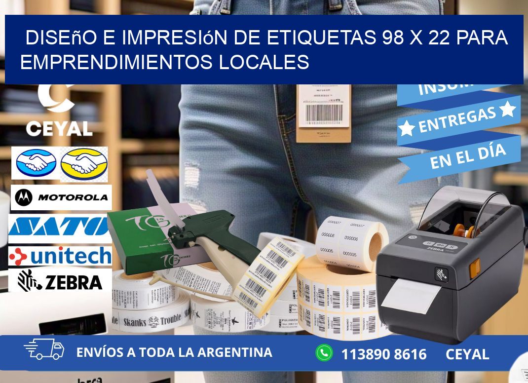 Diseño e Impresión de Etiquetas 98 x 22 para Emprendimientos Locales
