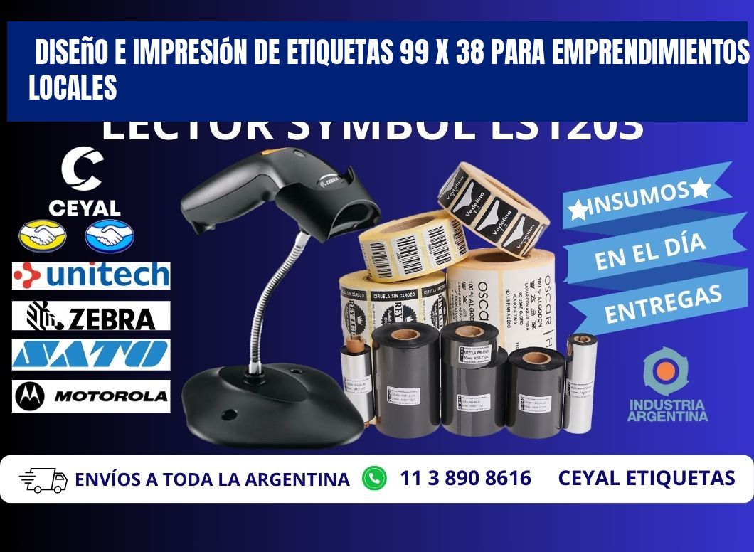 Diseño e Impresión de Etiquetas 99 x 38 para Emprendimientos Locales