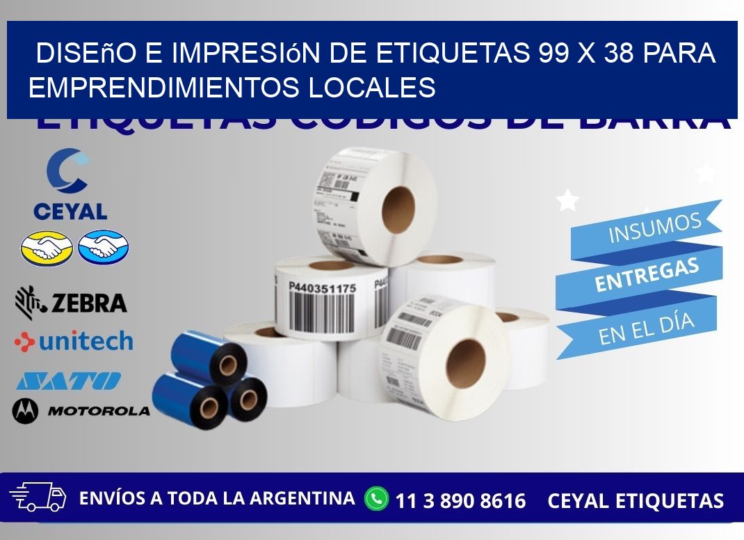 Diseño e Impresión de Etiquetas 99 x 38 para Emprendimientos Locales