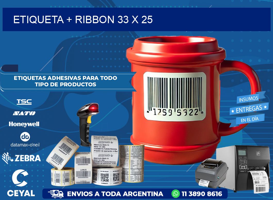 ETIQUETA + RIBBON 33 x 25
