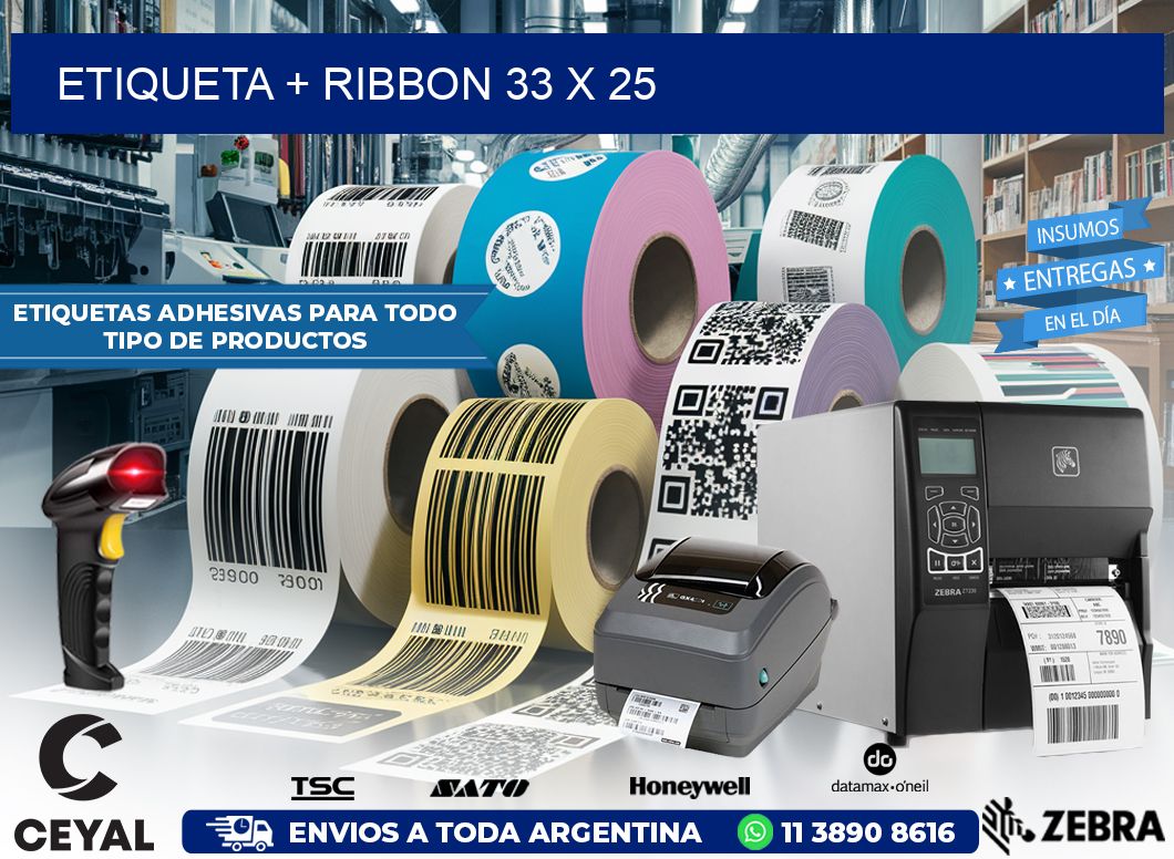 ETIQUETA + RIBBON 33 x 25