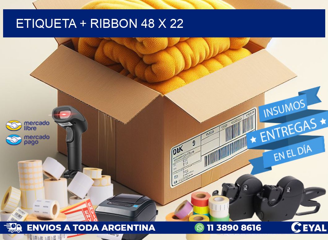 ETIQUETA + RIBBON 48 x 22