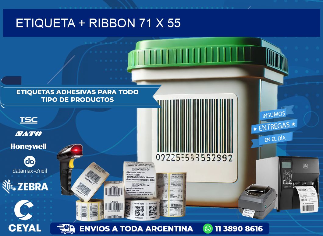 ETIQUETA + RIBBON 71 x 55