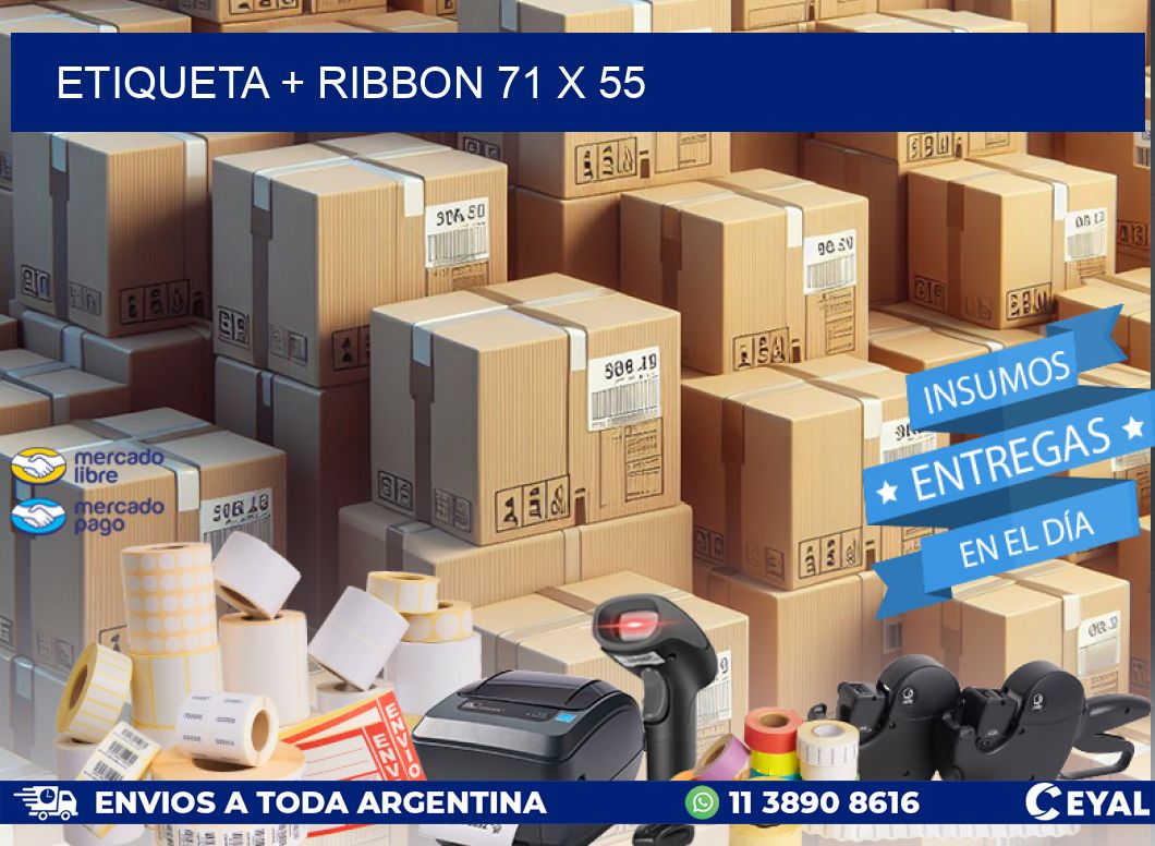 ETIQUETA + RIBBON 71 x 55