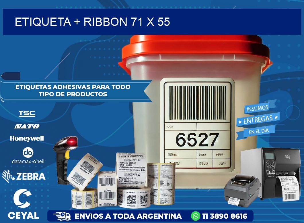 ETIQUETA + RIBBON 71 x 55