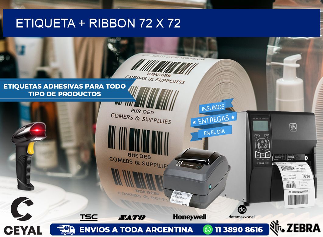 ETIQUETA + RIBBON 72 x 72