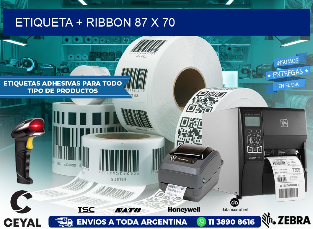 ETIQUETA + RIBBON 87 x 70