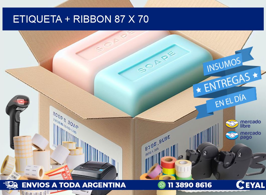 ETIQUETA + RIBBON 87 x 70