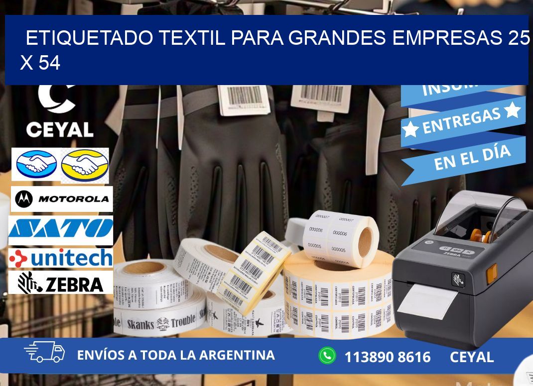 ETIQUETADO TEXTIL PARA GRANDES EMPRESAS 25 x 54