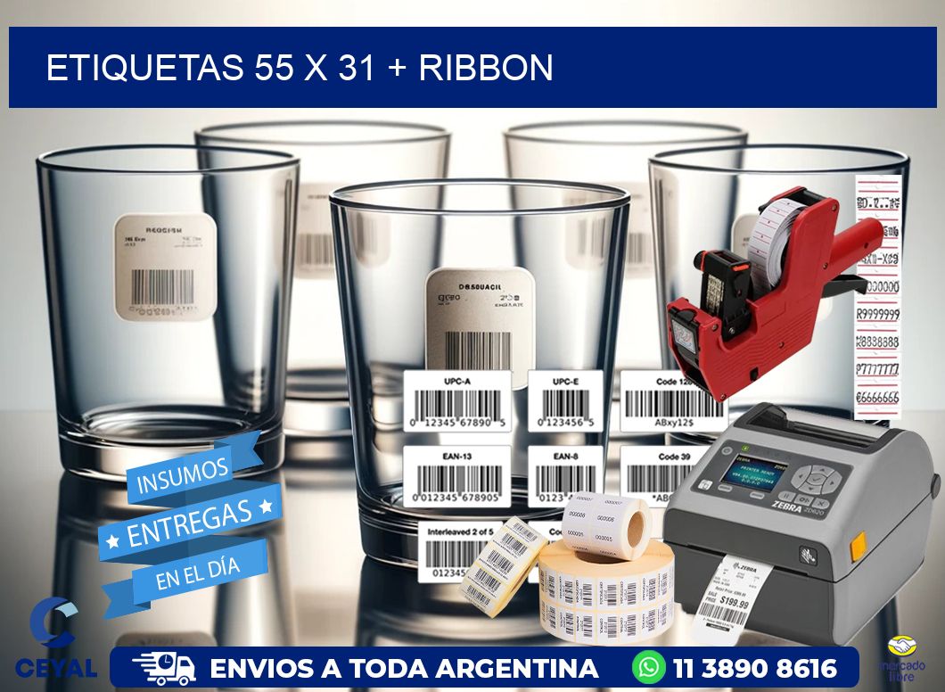 ETIQUETAS 55 x 31 + RIBBON