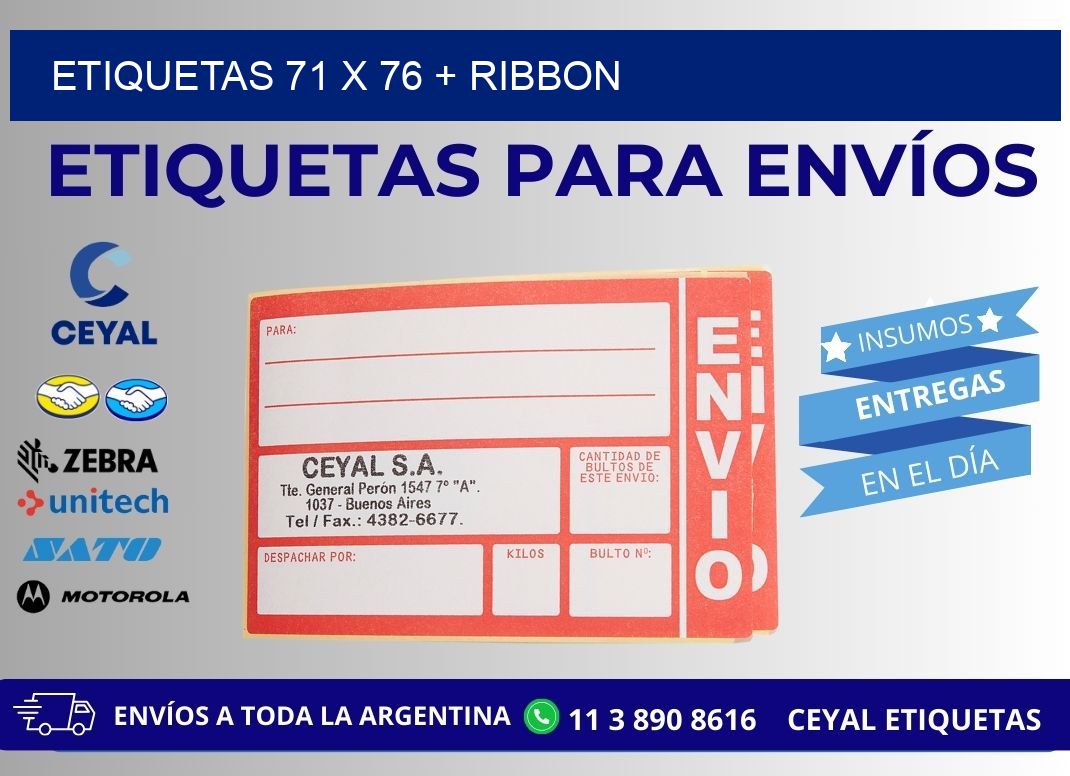 ETIQUETAS 71 x 76 + RIBBON