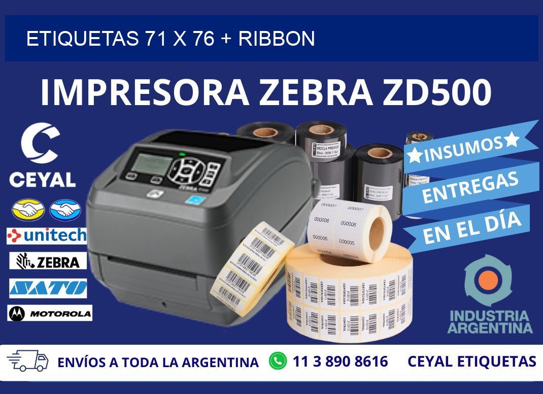 ETIQUETAS 71 x 76 + RIBBON