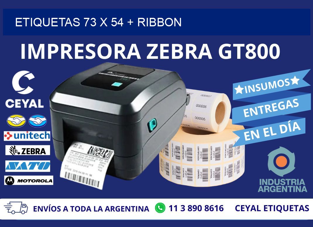 ETIQUETAS 73 x 54 + RIBBON