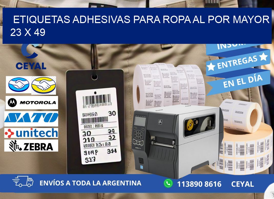 ETIQUETAS ADHESIVAS PARA ROPA AL POR MAYOR 23 x 49