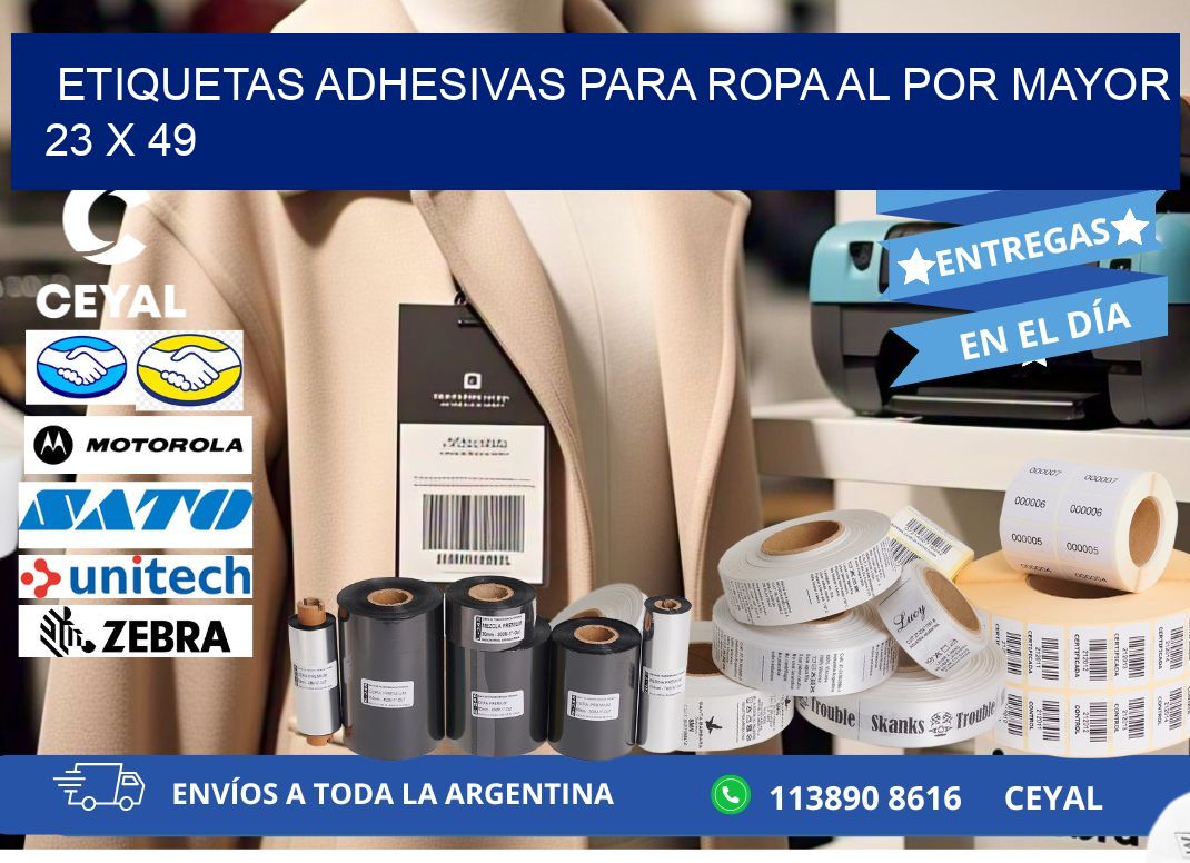 ETIQUETAS ADHESIVAS PARA ROPA AL POR MAYOR 23 x 49