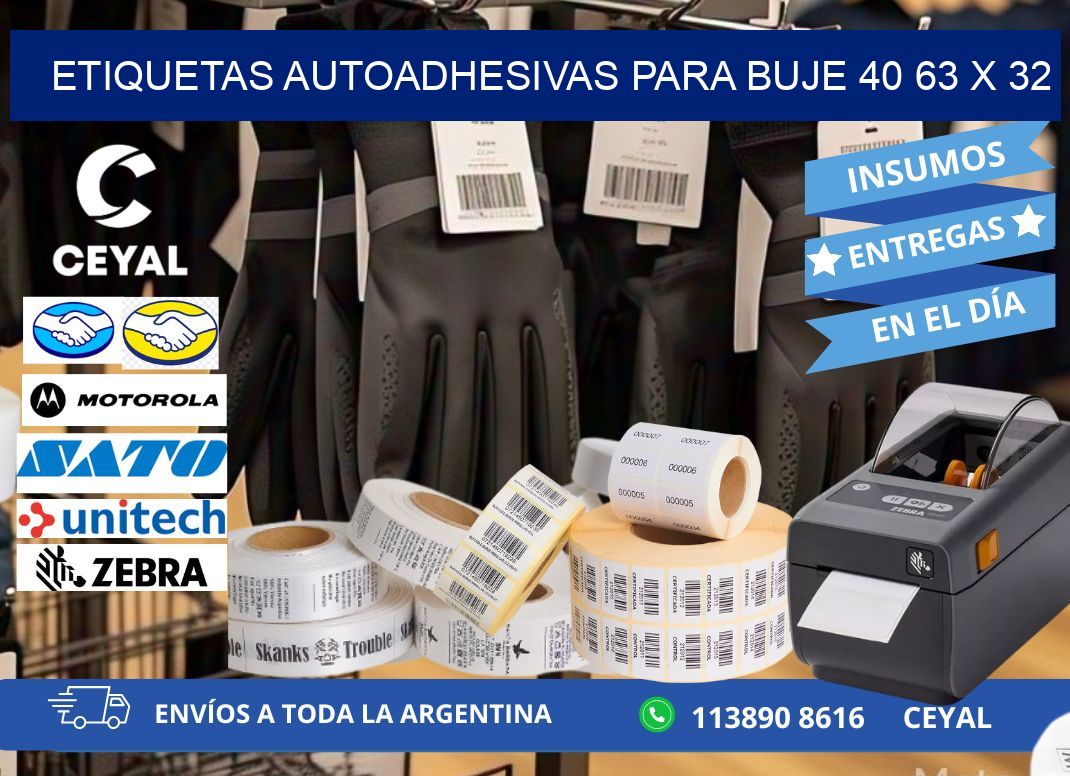 ETIQUETAS AUTOADHESIVAS PARA BUJE 40 63 x 32