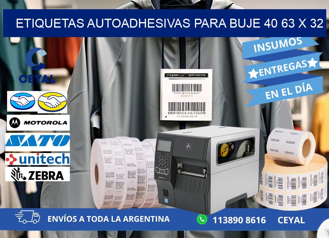 ETIQUETAS AUTOADHESIVAS PARA BUJE 40 63 x 32