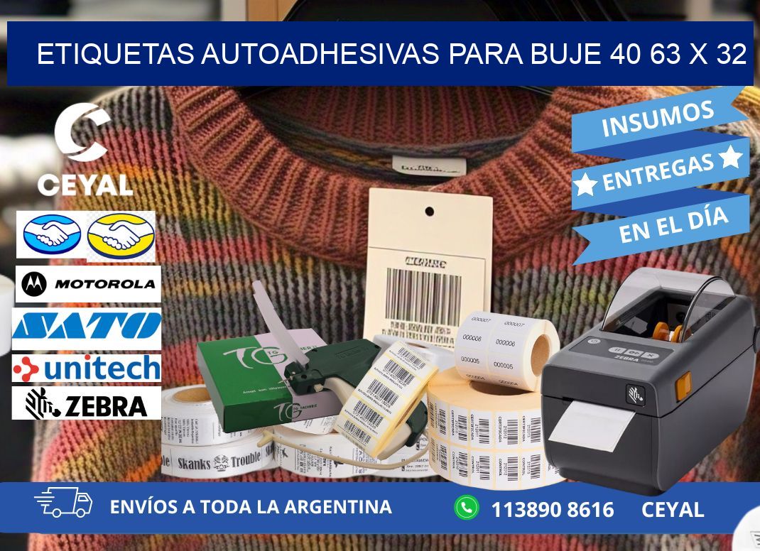 ETIQUETAS AUTOADHESIVAS PARA BUJE 40 63 x 32