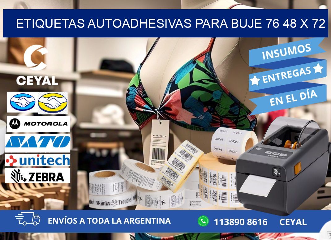 ETIQUETAS AUTOADHESIVAS PARA BUJE 76 48 x 72