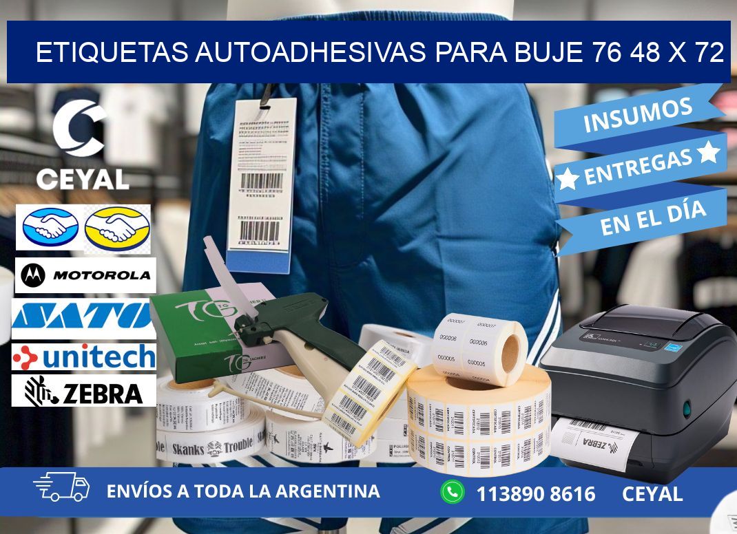 ETIQUETAS AUTOADHESIVAS PARA BUJE 76 48 x 72