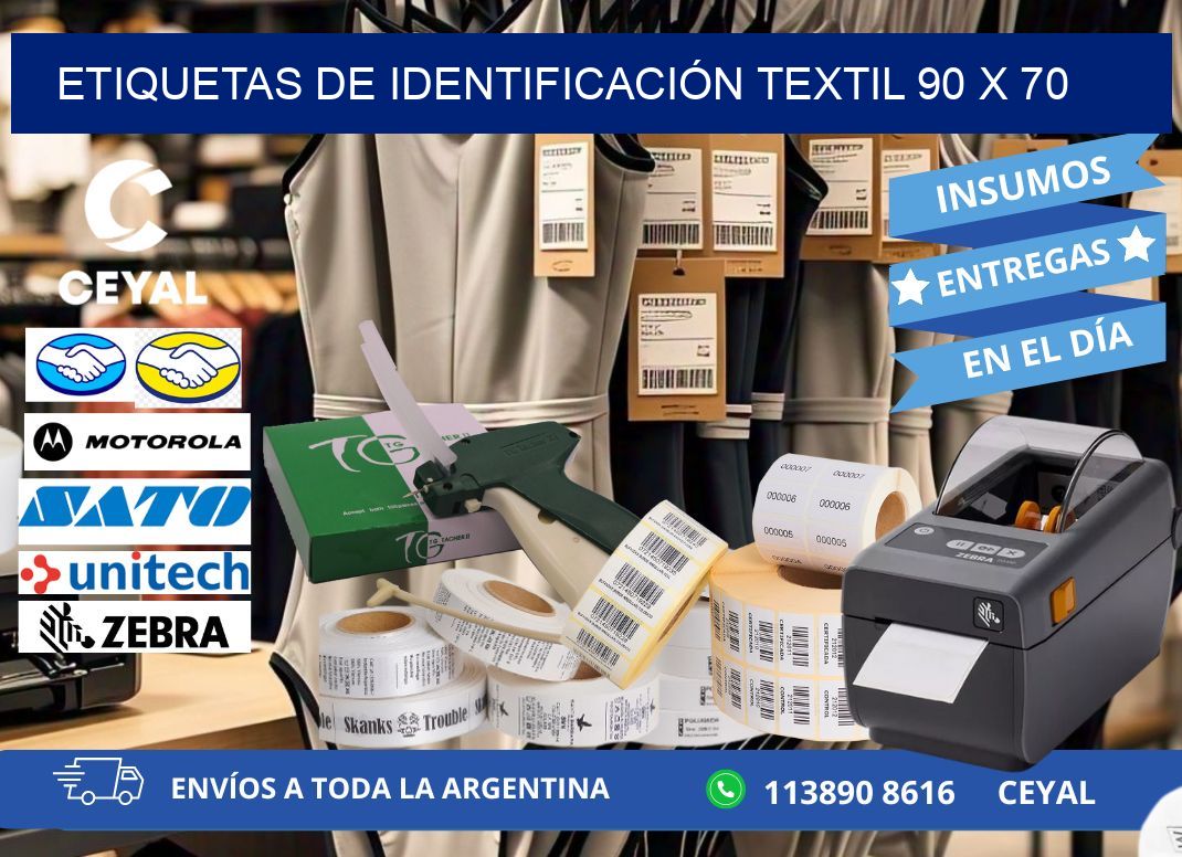 ETIQUETAS DE IDENTIFICACIÓN TEXTIL 90 x 70