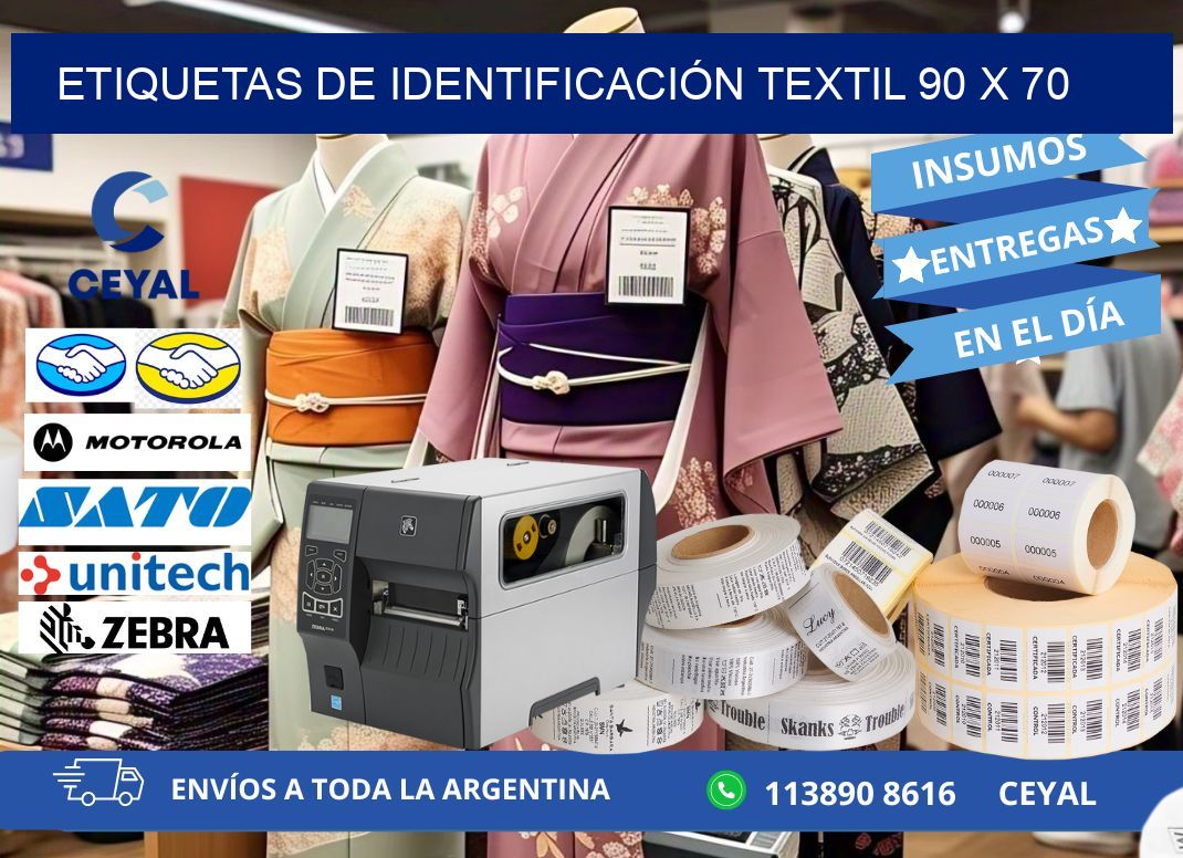 ETIQUETAS DE IDENTIFICACIÓN TEXTIL 90 x 70