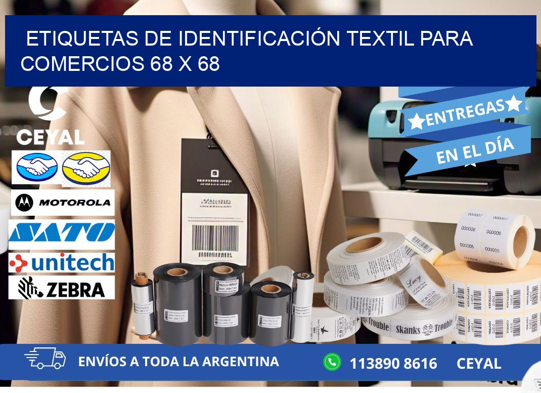 ETIQUETAS DE IDENTIFICACIÓN TEXTIL PARA COMERCIOS 68 x 68