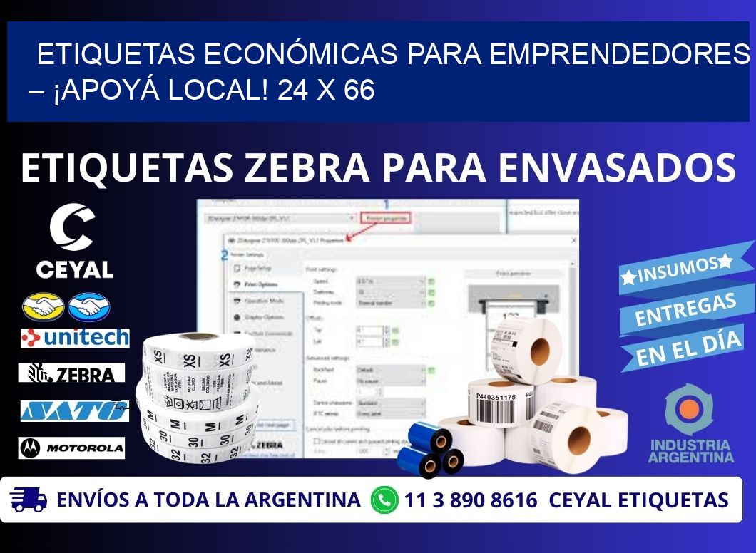 ETIQUETAS ECONÓMICAS PARA EMPRENDEDORES – ¡APOYÁ LOCAL! 24 x 66
